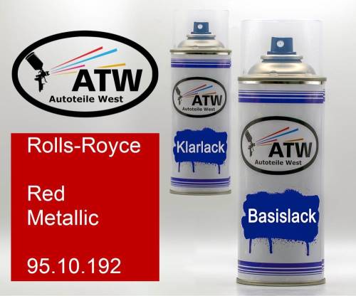 Rolls-Royce, Red Metallic, 95.10.192: 400ml Sprühdose + 400ml Klarlack - Set, von ATW Autoteile West.